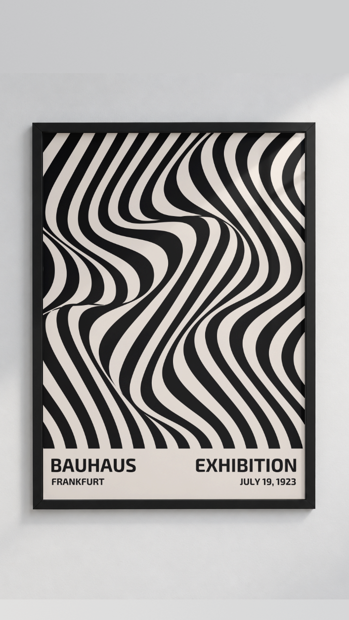 Bauhaus Frankfurt 1923 – Optical Wave Framed Art Print