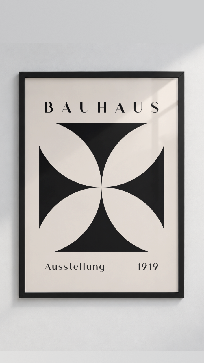 Bauhaus Ausstellung 1919 – Geometric Flower Framed Art Print