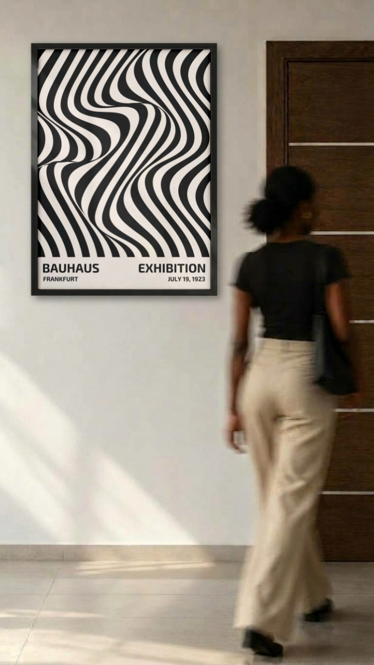 Bauhaus Frankfurt 1923 – Optical Wave Framed Art Print