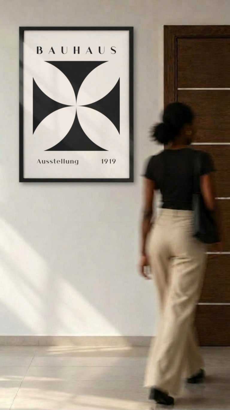 Bauhaus Ausstellung 1919 – Geometric Flower Framed Art Print