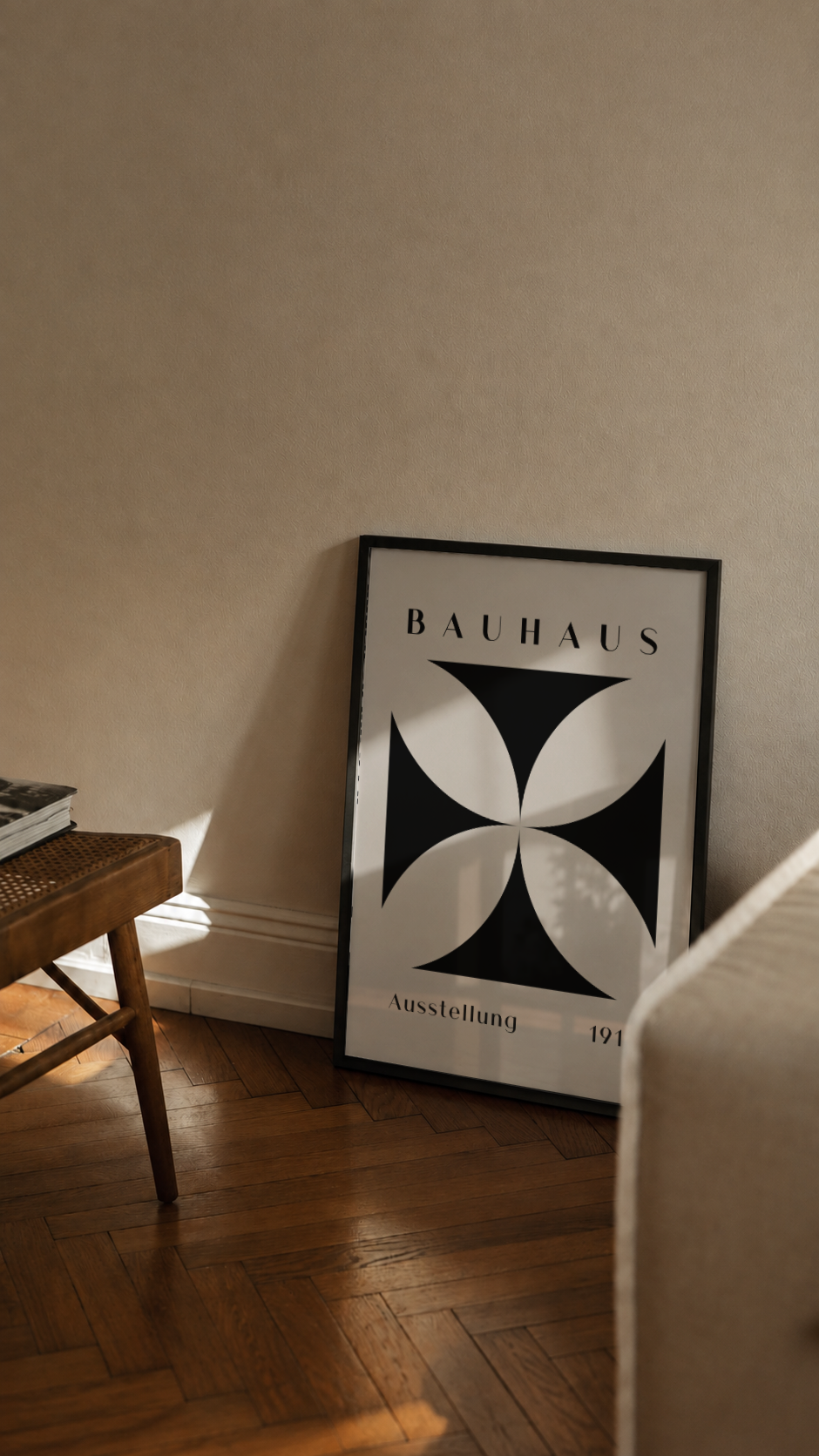 Bauhaus Ausstellung 1919 – Geometric Flower Framed Art Print