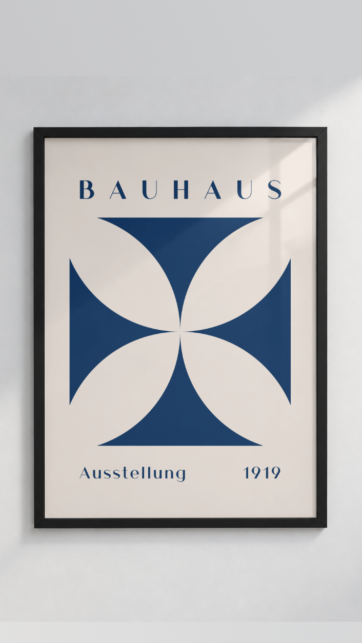 Bauhaus Ausstellung 1919 – Geometric Flower Framed Art Print