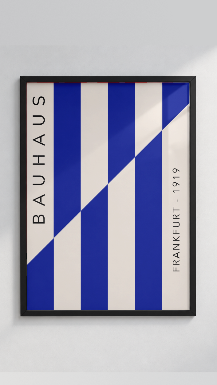 Bauhaus Frankfurt 1919 – Diagonal Stripe Framed Art Print