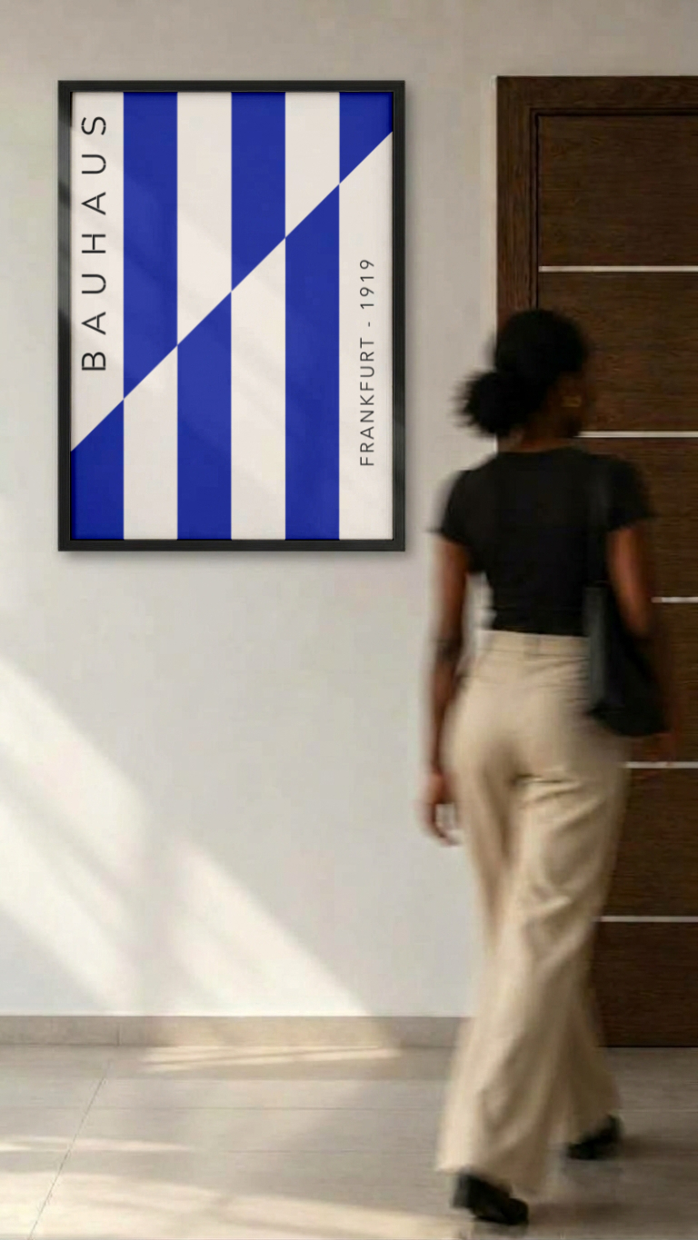 Bauhaus Frankfurt 1919 – Diagonal Stripe Framed Art Print