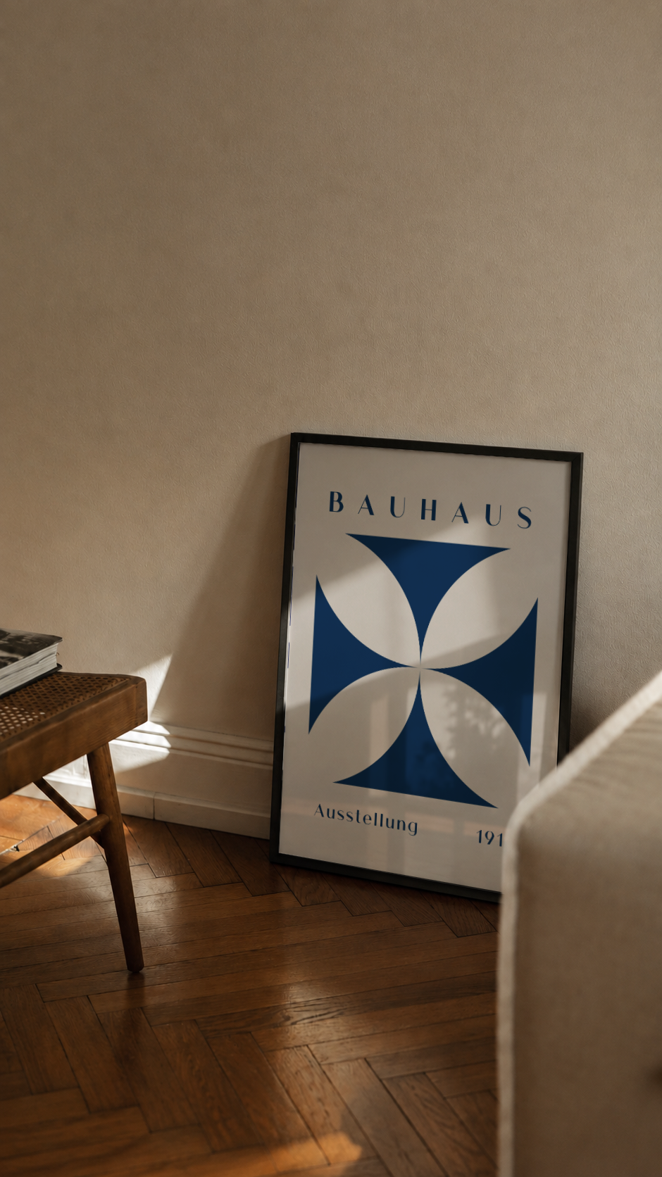 Bauhaus Ausstellung 1919 – Geometric Flower Framed Art Print