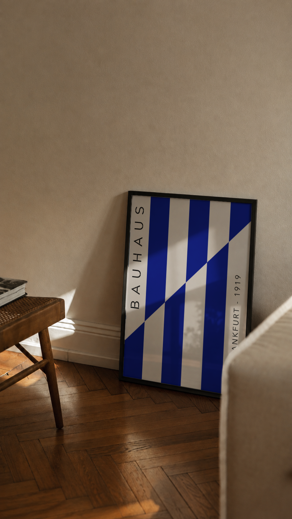 Bauhaus Frankfurt 1919 – Diagonal Stripe Framed Art Print
