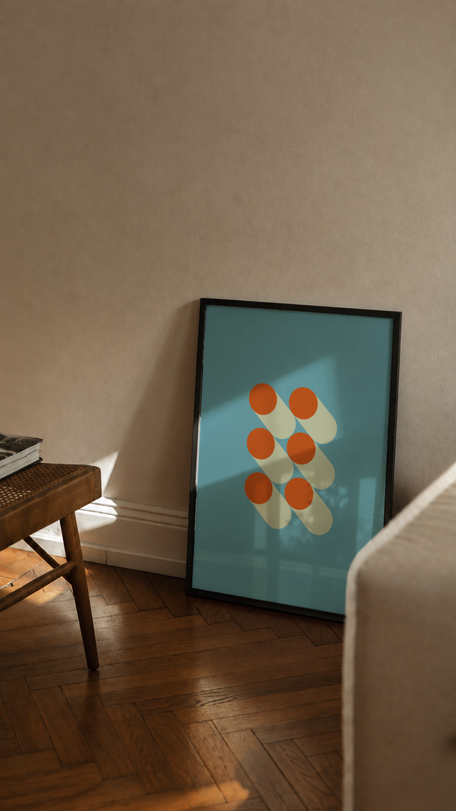 Bauhaus - Mid-Century Geometric Circles Framed Art Print