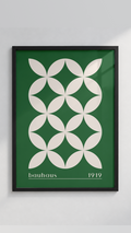 Bauhaus 1919 – Black Interlocking Circles Framed Art Print