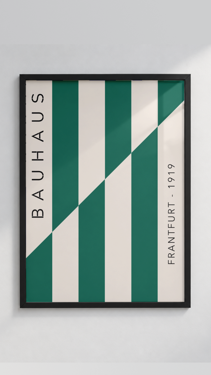 Bauhaus Frankfurt 1919 – Diagonal Stripe Framed Art Print