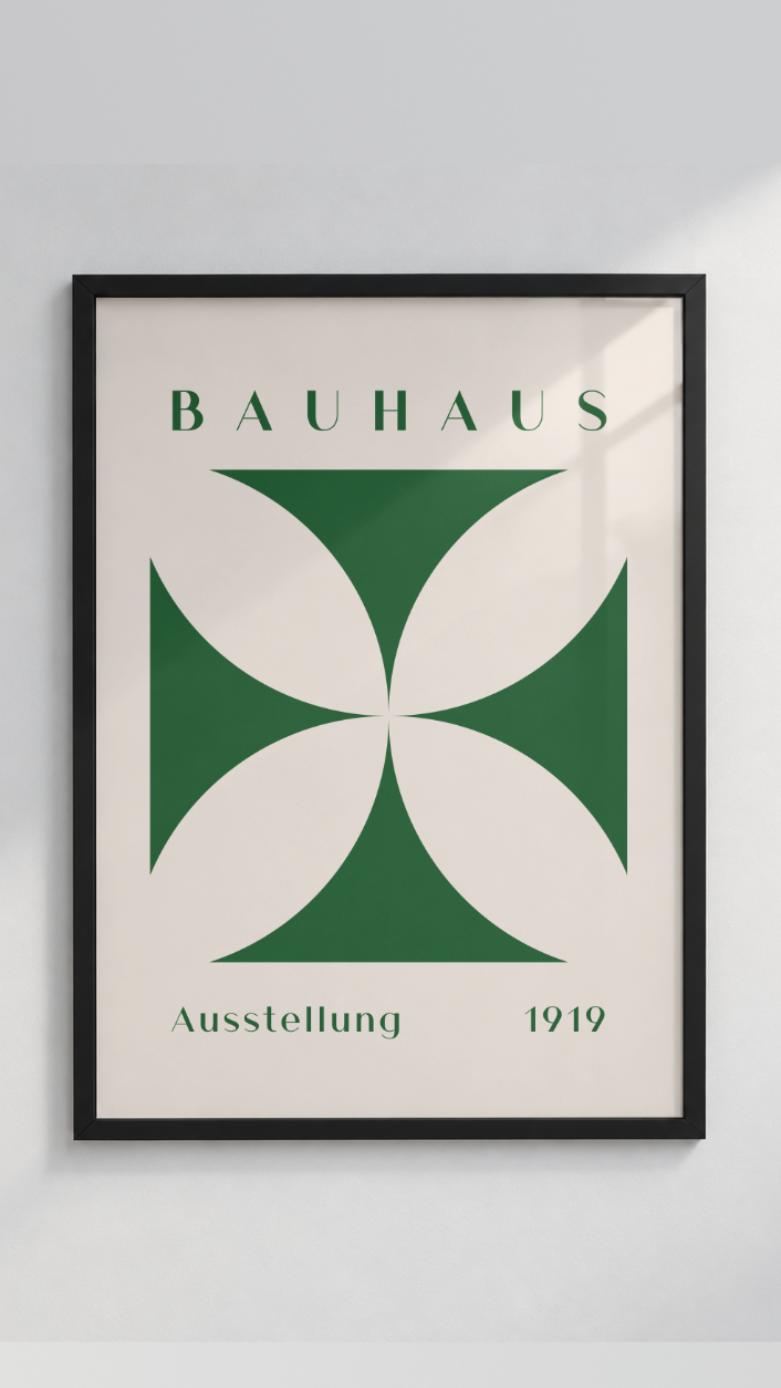 Bauhaus Ausstellung 1919 – Geometric Flower Framed Art Print