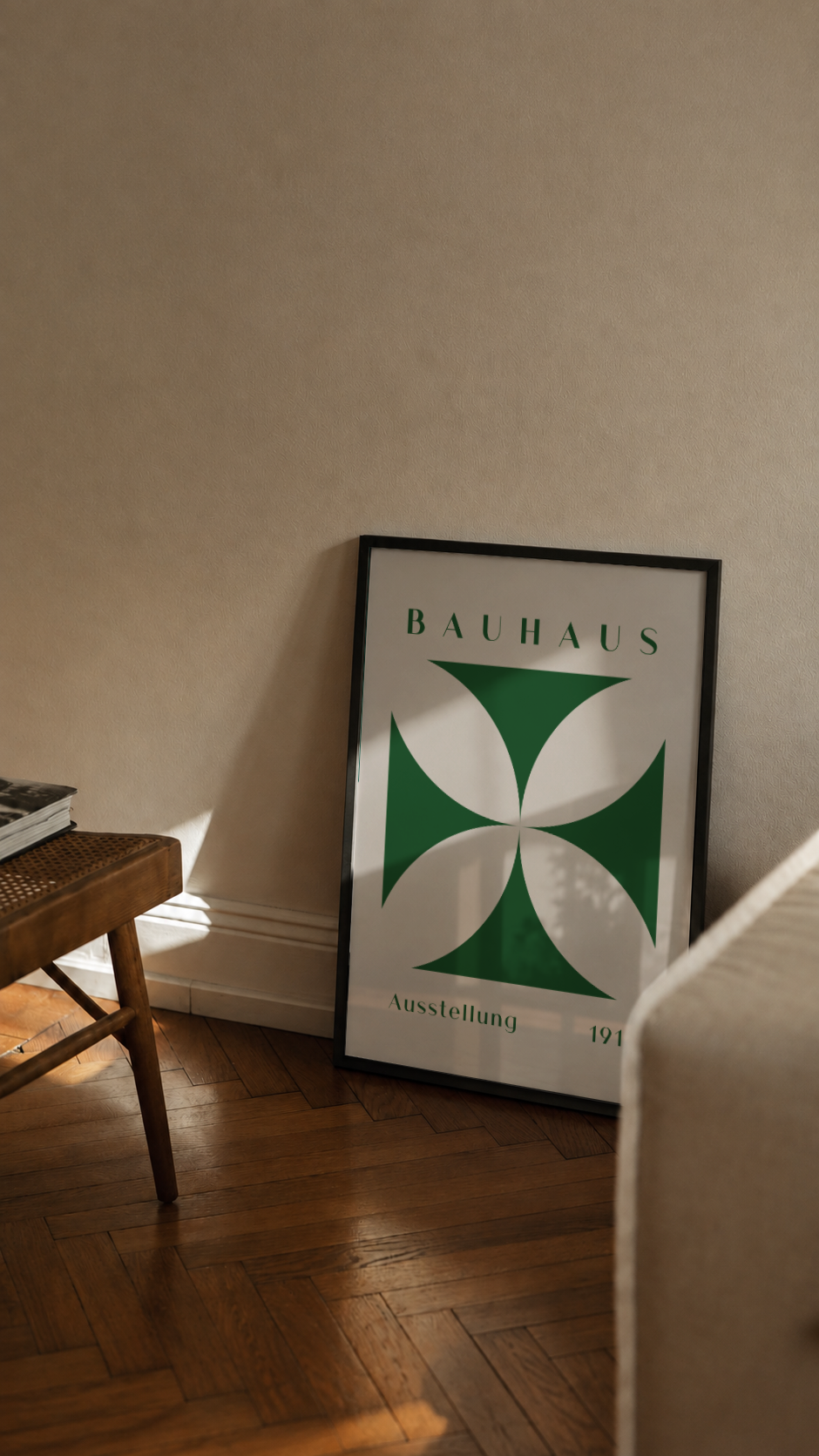 Bauhaus Ausstellung 1919 – Geometric Flower Framed Art Print