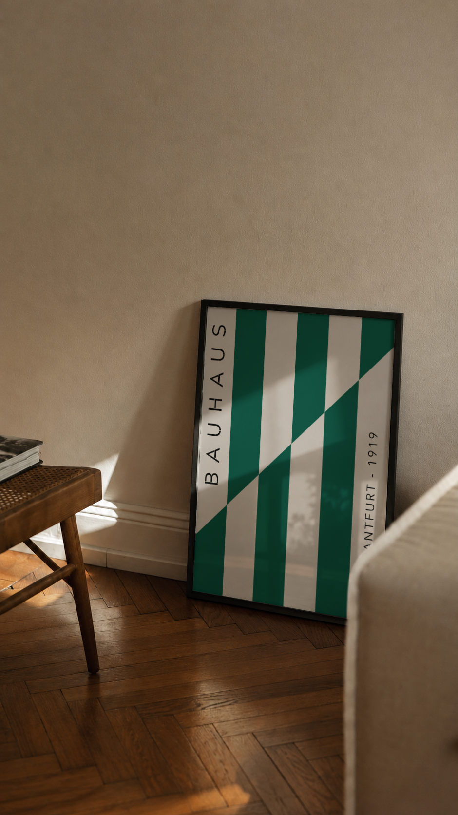 Bauhaus Frankfurt 1919 – Diagonal Stripe Framed Art Print