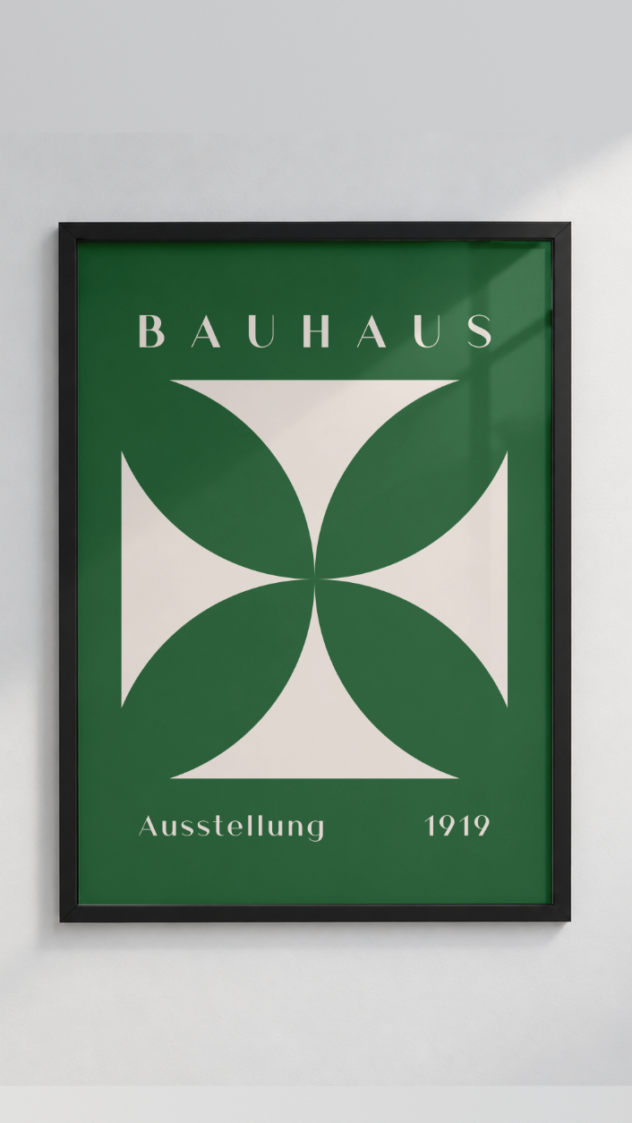 Bauhaus Ausstellung 1919 – Geometric Flower Framed Art Print