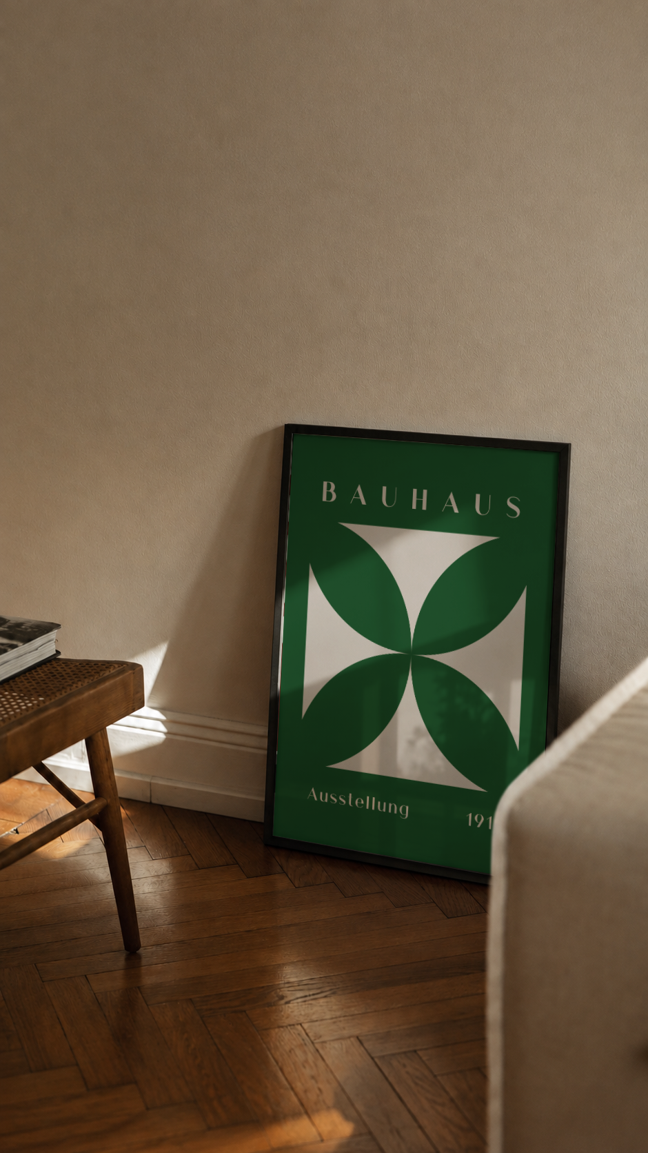 Bauhaus Ausstellung 1919 – Geometric Flower Framed Art Print