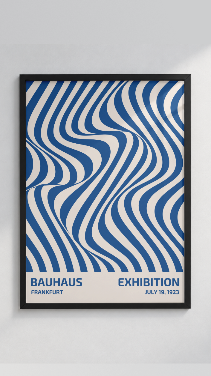 Bauhaus Frankfurt 1923 – Optical Wave Framed Art Print