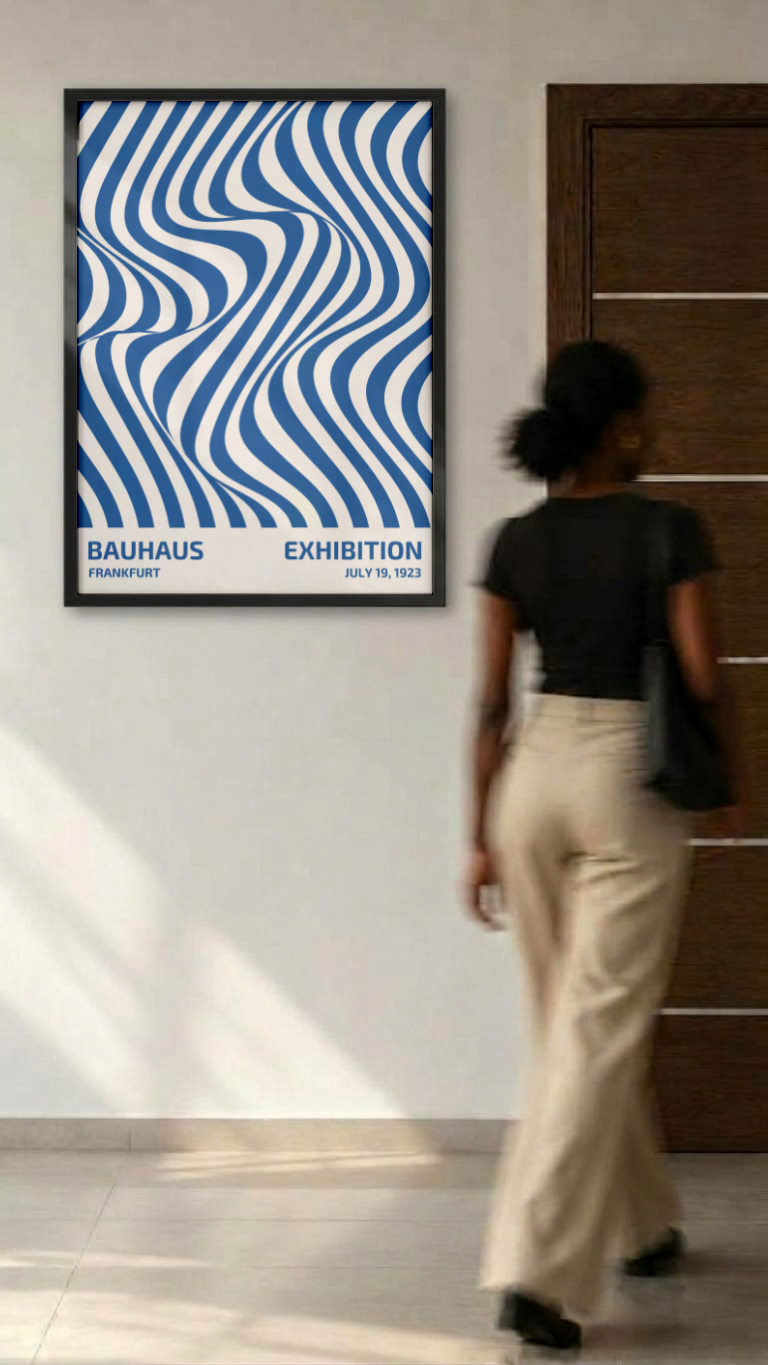 Bauhaus Frankfurt 1923 – Optical Wave Framed Art Print