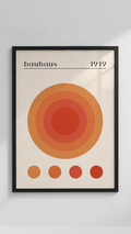 Bauhaus 1919 – Concentric Circles Sunset Framed Art Print