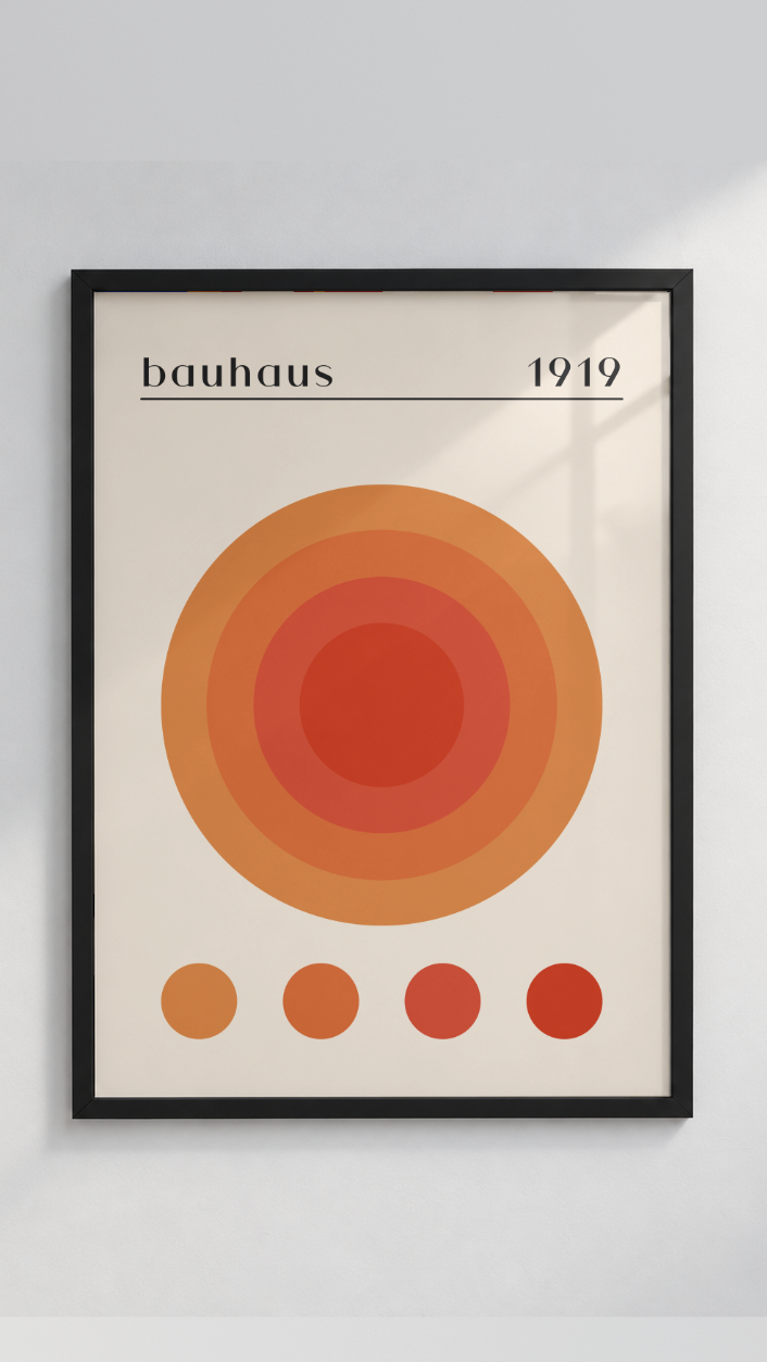 Bauhaus 1919 – Concentric Circles Sunset Framed Art Print