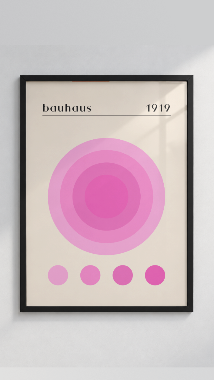 Bauhaus 1919 – Concentric Circles Sunset Framed Art Print