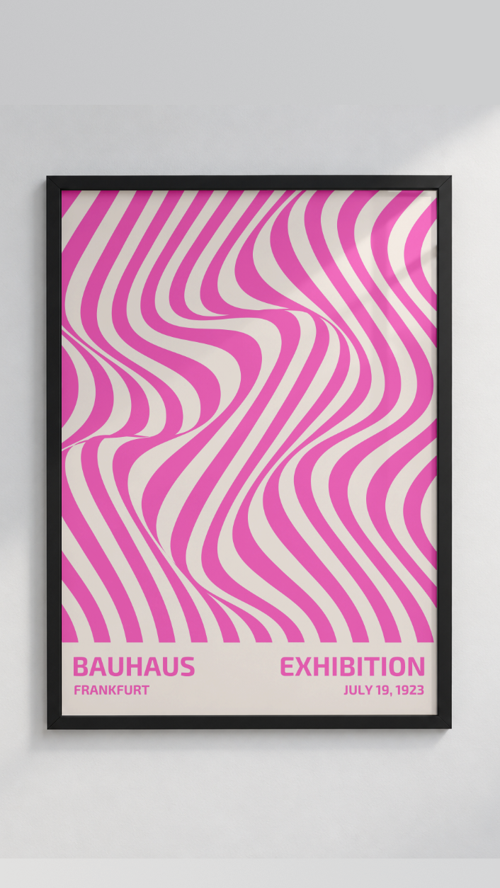 Bauhaus Frankfurt 1923 – Optical Wave Framed Art Print