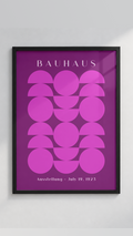 Bauhaus 1923 – Electric Geometric Semicircles Framed Art Print