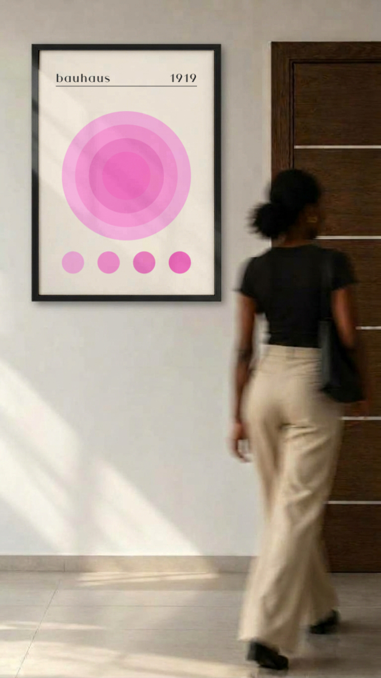 Bauhaus 1919 – Concentric Circles Sunset Framed Art Print