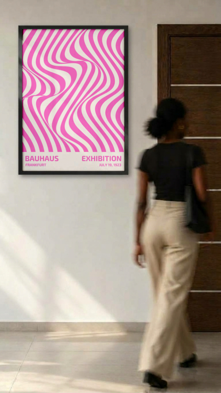 Bauhaus Frankfurt 1923 – Optical Wave Framed Art Print