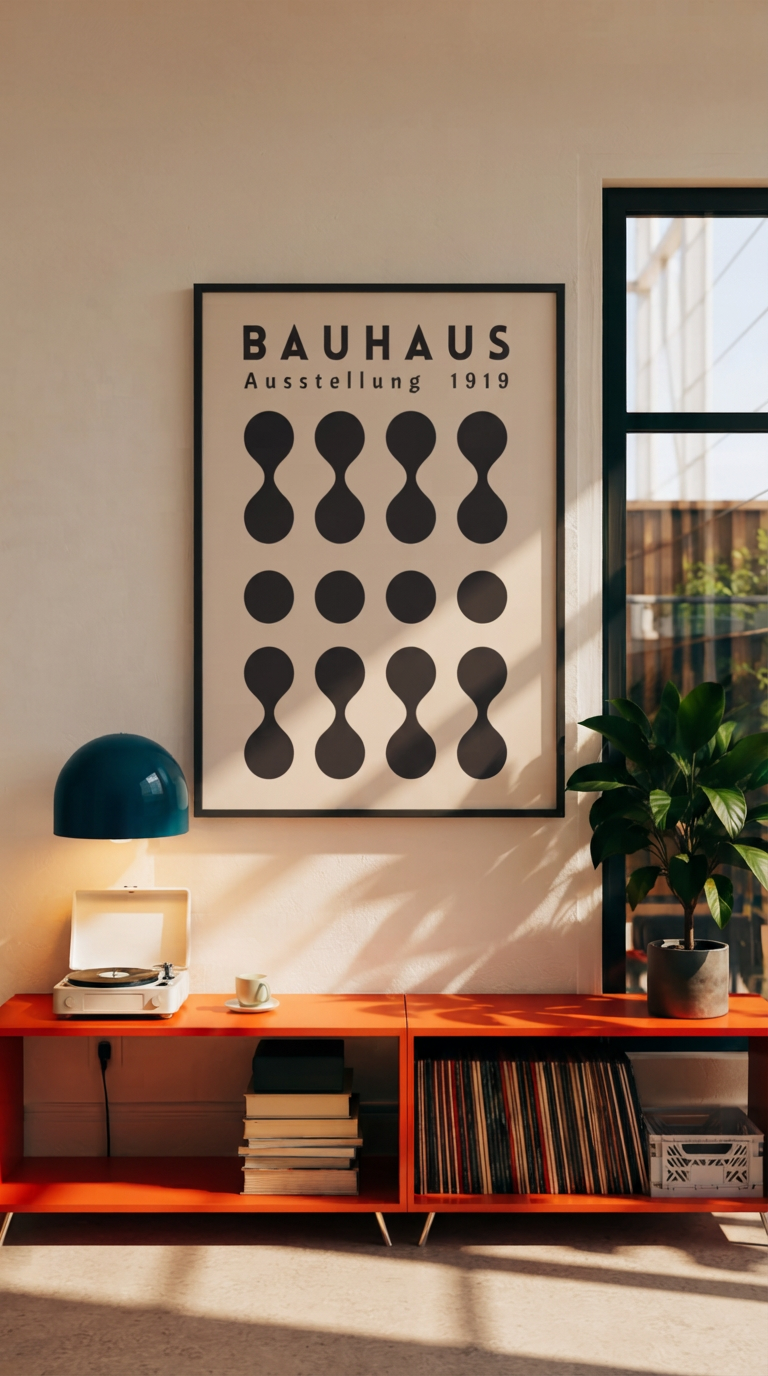 Bauhaus Ausstellung 1919 – Geometric Dots Framed Art Print