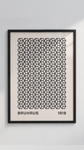 Bauhaus 1919 – Black Isometric Cube Pattern Framed Art Print