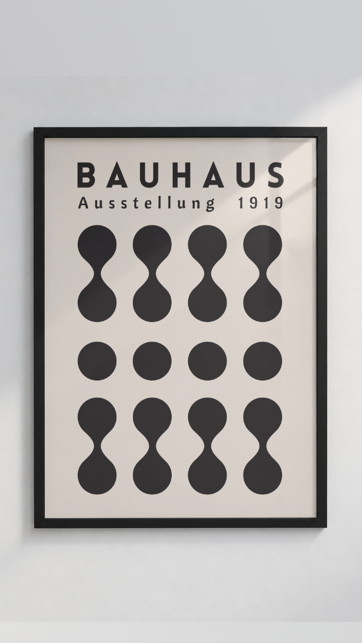 Bauhaus Ausstellung 1919 – Geometric Dots Framed Art Print