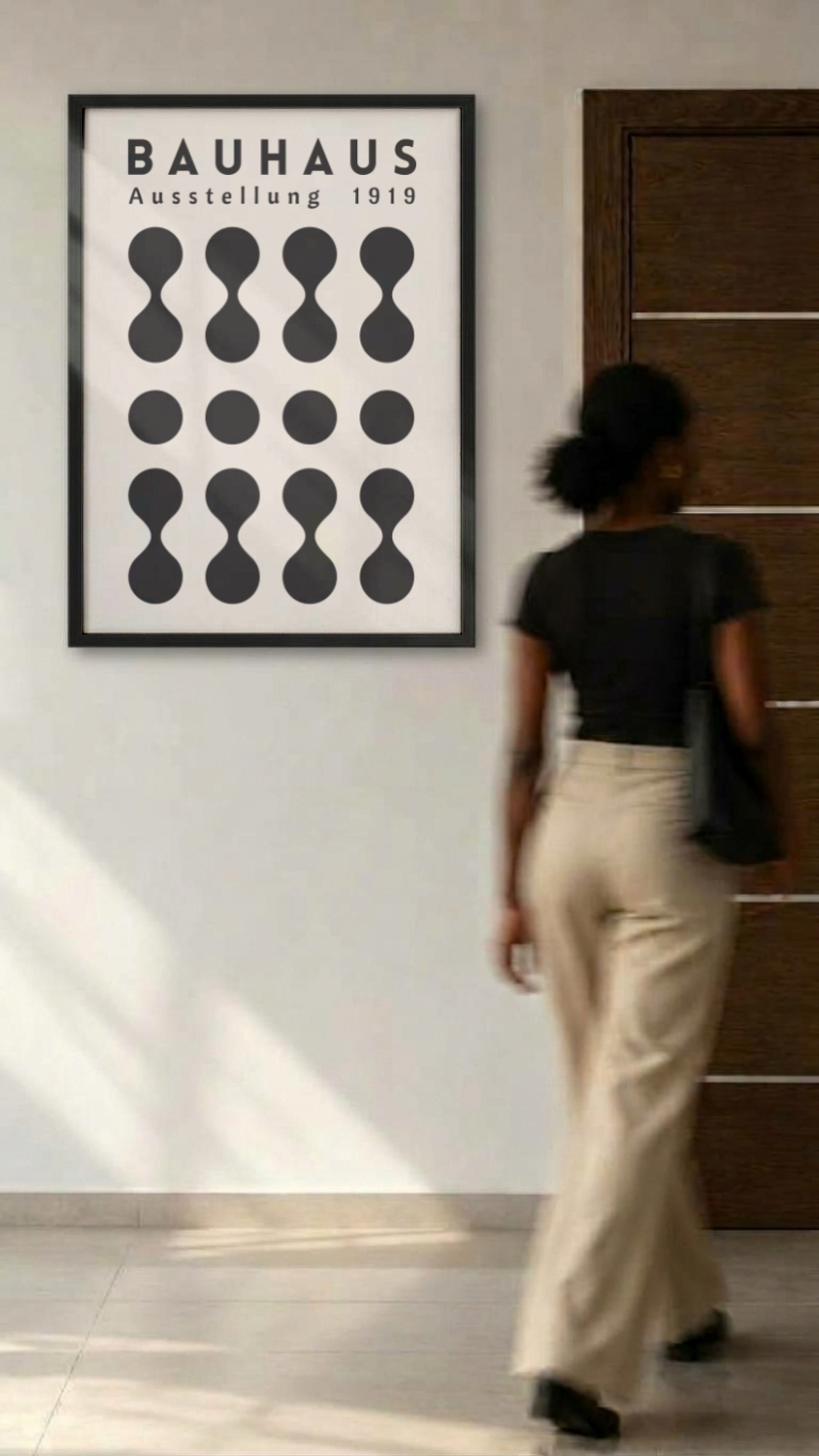 Bauhaus Ausstellung 1919 – Geometric Dots Framed Art Print