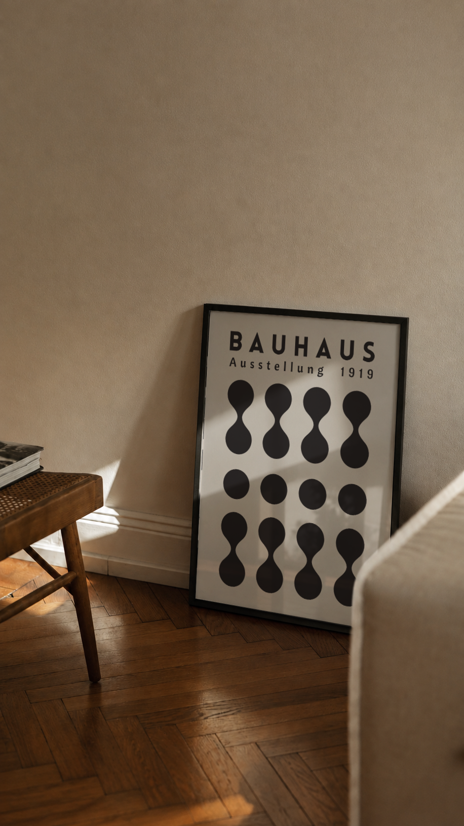 Bauhaus Ausstellung 1919 – Geometric Dots Framed Art Print