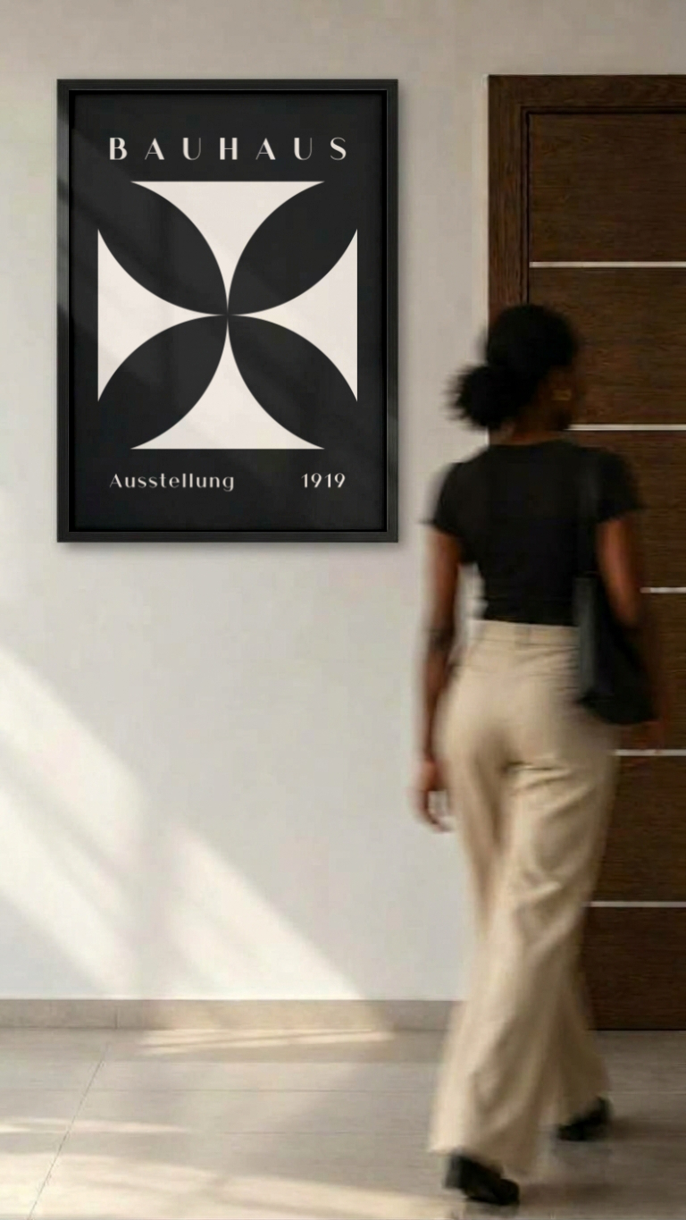 Bauhaus Ausstellung 1919 – Geometric Flower Framed Art Print