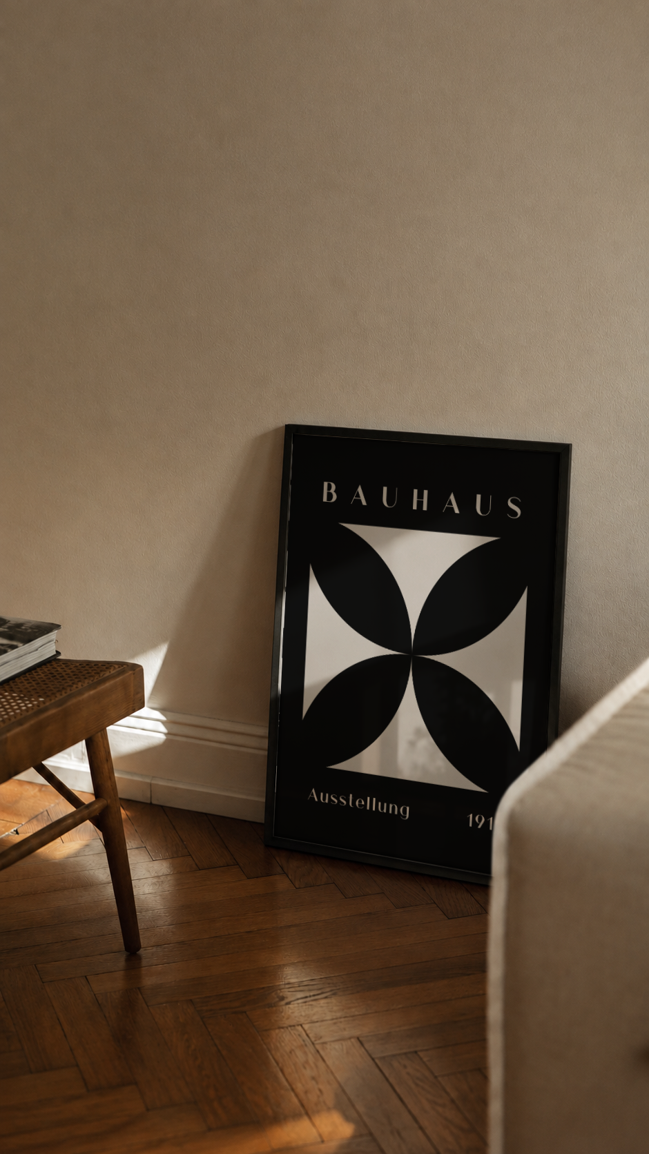 Bauhaus Ausstellung 1919 – Geometric Flower Framed Art Print